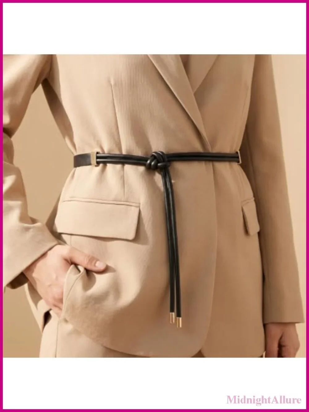 Faux Leather Knotted Wrap Belt Women Thin Tie Waist Belt